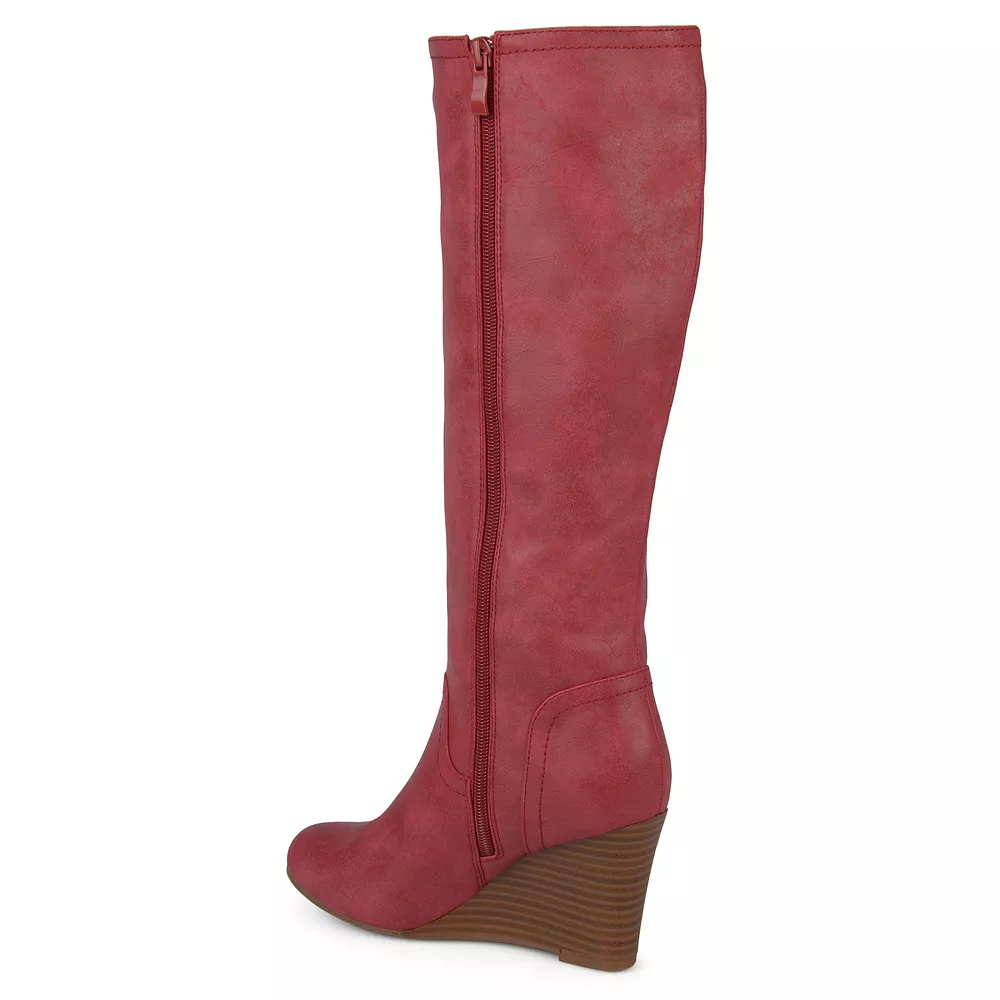 Journee Collection Langly Women's Wedge Knee High Boots 2 Journee Collection Langly Women's Wedge Knee High Boots - Image 2