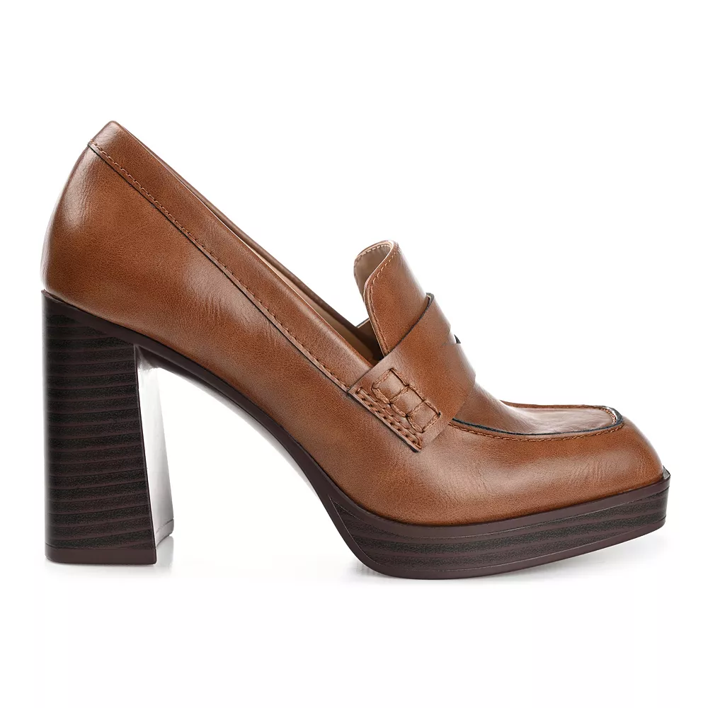 Journee Collection Ezzey Women's Heeled Loafers 2 Journee Collection Ezzey Women's Heeled Loafers - Image 2